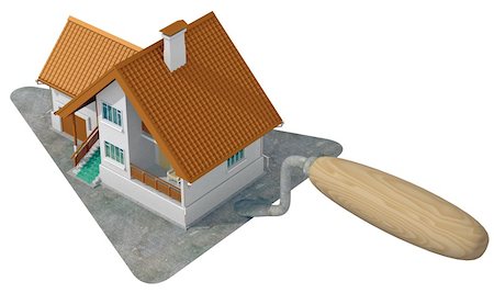 simsearch:400-04033020,k - Ready apartment house on bricklayer's trowel. Image with clipping path. Photographie de stock - Aubaine LD & Abonnement, Code: 400-04073125