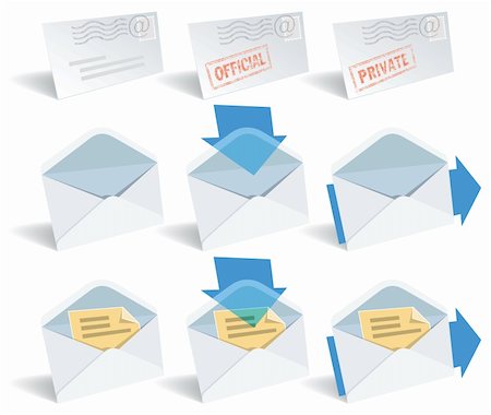 simsearch:400-05152922,k - Classic envelope icon set, perfect for typical use. Stock Photo - Budget Royalty-Free & Subscription, Code: 400-04073128