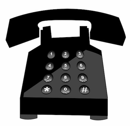 simsearch:400-05110035,k - black telephone with push button numbers - illustration Foto de stock - Royalty-Free Super Valor e Assinatura, Número: 400-04073265