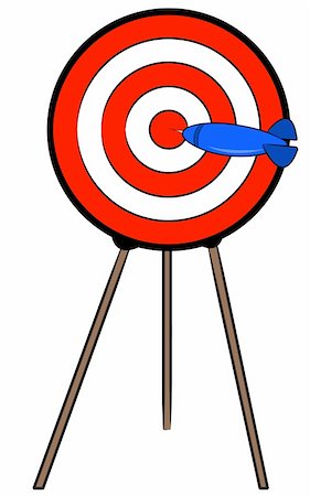 excel - dart hitting bullseye on target on a stand Stock Photo - Budget Royalty-Free & Subscription, Code: 400-04073260