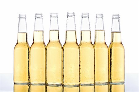 sascha (artist) - beer bottles with water droplets and reflection isolated on white Fotografie stock - Microstock e Abbonamento, Codice: 400-04073558
