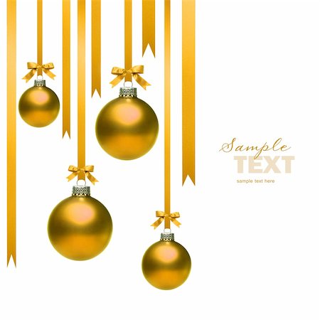 simsearch:400-04073863,k - Christmas balls hanging with ribbons on white background Photographie de stock - Aubaine LD & Abonnement, Code: 400-04073863