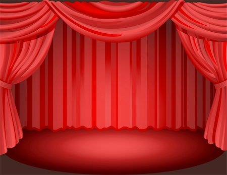 simsearch:400-04403800,k - Vector illustration - Red curtains on a stage. Photographie de stock - Aubaine LD & Abonnement, Code: 400-04073899