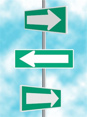 deciding which pathway illustration - Green Arrow Road Signs Background Stock Photo - Budget Royalty-Free & Subscription, Code: 400-04084613