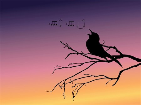 simsearch:400-04311623,k - a simple vector background with a bird silhouette. Graphics are grouped and in several layers for easy editing. The file can be scaled to any size. Fotografie stock - Microstock e Abbonamento, Codice: 400-04084701