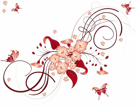 simsearch:400-04687893,k - Flower Background with Butterfly, element for design, vector illustration Stock Photo - Budget Royalty-Free & Subscription, Code: 400-04084750