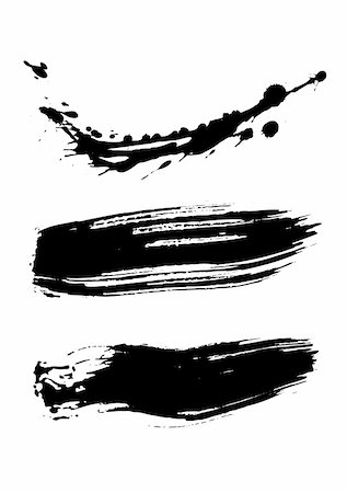 Black brushes one white. Vector Photographie de stock - Aubaine LD & Abonnement, Code: 400-04084774