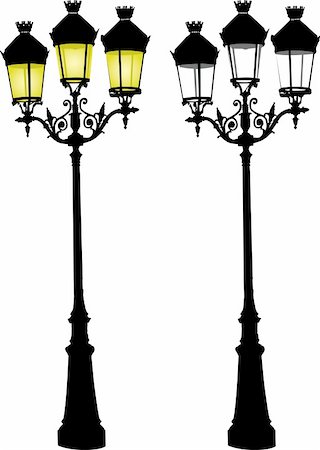 Vector illustration of Glowing retro street lamp Stock Photo - Budget Royalty-Free & Subscription, Code: 400-04084816