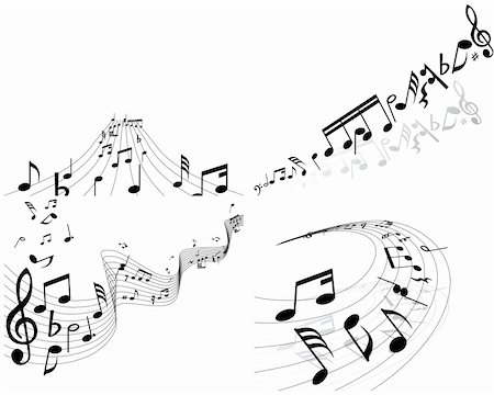 simsearch:400-04994761,k - Set of four vector musical notes staff Stock Photo - Budget Royalty-Free & Subscription, Code: 400-04084894
