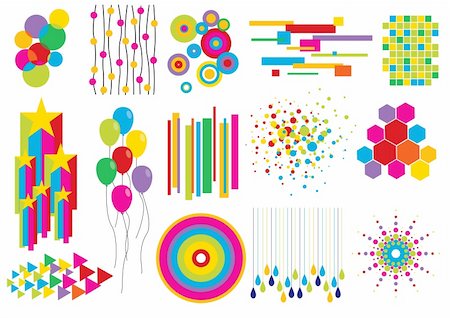 simsearch:400-04291488,k - Editable illustration set of decorative and festive design elements. These elements are scalable to any size without quality loss. You can use every element separately. Vector eps8. Stock Photo - Budget Royalty-Free & Subscription, Code: 400-04084910