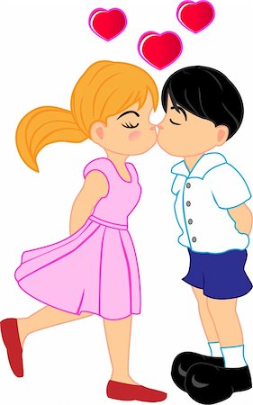 A Cute Pair of Boy and girl couple kissing Fotografie stock - Microstock e Abbonamento, Codice: 400-04085034