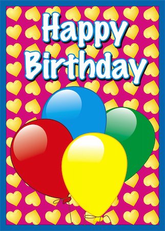 simsearch:400-04736001,k - vector birthday card with balloons and hearts Foto de stock - Super Valor sin royalties y Suscripción, Código: 400-04085062