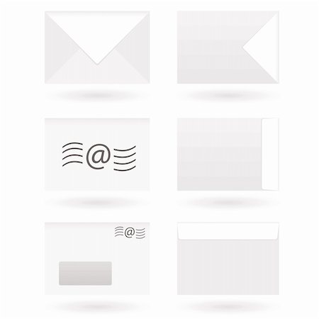 flap - Collection of six envelope icons with drop shadow Stock Photo - Budget Royalty-Free & Subscription, Code: 400-04085158