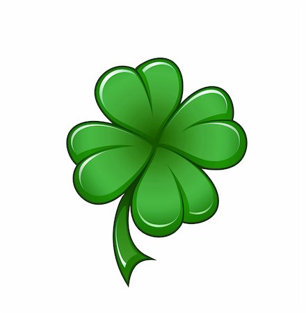 simsearch:400-06569677,k - Four leafs clover symbol - detailed vector icon Stock Photo - Budget Royalty-Free & Subscription, Code: 400-04085196