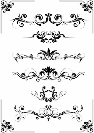 Abstract calligraphic design elements.Each of them group separately.ZIP contain AI12cs2 ,PDF and EPS files.Vector image. Stock Photo - Budget Royalty-Free & Subscription, Code: 400-04085217