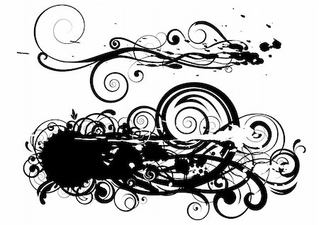 Inky swirl spot design.Each of elements group separately..ZIP contain AI12cs2 ,PDF and EPS files.Vector image. Stock Photo - Budget Royalty-Free & Subscription, Code: 400-04085314