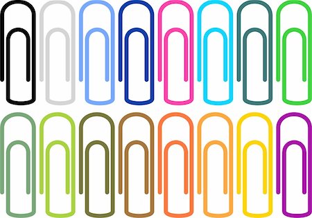 Diffrent color paper-clips for design Stock Photo - Budget Royalty-Free & Subscription, Code: 400-04085316