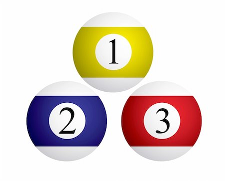 simsearch:400-07218299,k - Three billiard balls red blue yellow color. vector illustration Stock Photo - Budget Royalty-Free & Subscription, Code: 400-04085588