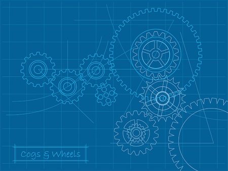 engineer background - Mechanical blueprint illustration.  Grouped for easy editing. Stock Photo - Budget Royalty-Free & Subscription, Code: 400-04085847