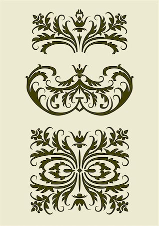 simsearch:400-04362491,k - Vector ornaments in baroque flower style, isolate design elements. Full scalable vector graphic included Eps v8 and 300 dpi JPG. Stockbilder - Microstock & Abonnement, Bildnummer: 400-04085921