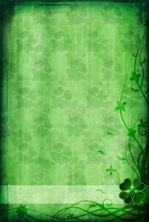 simsearch:400-03998090,k - Grunge background with clover for St. Patrick?s Day Foto de stock - Super Valor sin royalties y Suscripción, Código: 400-04086198