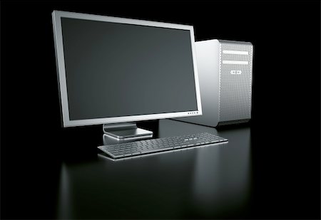 simsearch:400-04614196,k - 3d rendering of a stylish computer in aluminum on a black reflective ground Photographie de stock - Aubaine LD & Abonnement, Code: 400-04086236
