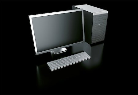 simsearch:400-04614196,k - 3d rendering of a stylish computer in aluminum on a black reflective ground Photographie de stock - Aubaine LD & Abonnement, Code: 400-04086237