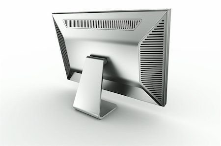 simsearch:400-04614196,k - 3d rendering of an aluminum monitor on white background Photographie de stock - Aubaine LD & Abonnement, Code: 400-04086261