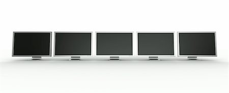 simsearch:400-04086261,k - 3d rendering of multiple monitors on a row. Photographie de stock - Aubaine LD & Abonnement, Code: 400-04086278