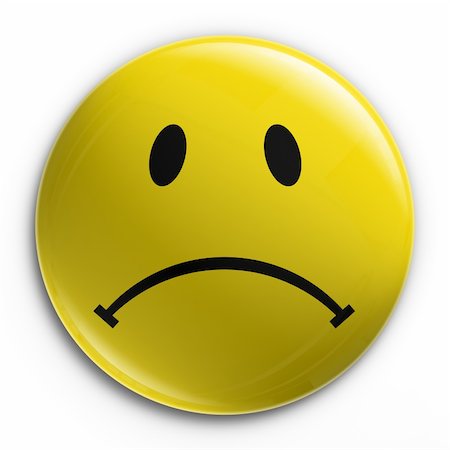 sad yellow icon - 3d rendering of a badge with a sad smiley Stock Photo - Budget Royalty-Free & Subscription, Code: 400-04086480