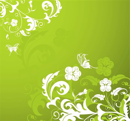 simsearch:400-04136291,k - Flower background with butterfly, element for design, vector illustration Foto de stock - Super Valor sin royalties y Suscripción, Código: 400-04086591