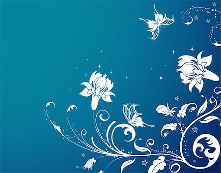 simsearch:400-04136291,k - Flower background with butterfly, element for design, vector illustration Foto de stock - Super Valor sin royalties y Suscripción, Código: 400-04086593
