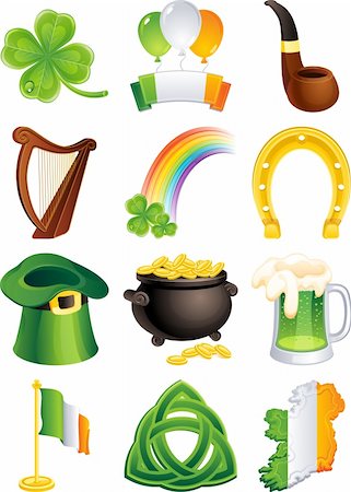 pot of gold - Vector illustration - set of  st. patrick's icon Stock Photo - Budget Royalty-Free & Subscription, Code: 400-04087040