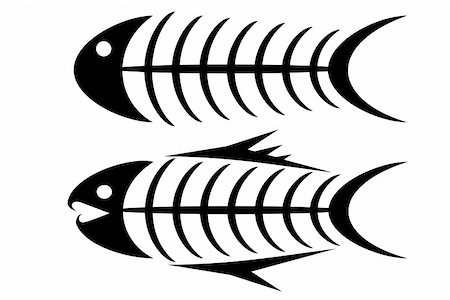 food tattoos - Set of two tribal fish bone tattoos Stock Photo - Budget Royalty-Free & Subscription, Code: 400-04087106