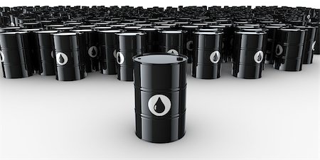 3d rendering of lots of oil drums Stock Photo - Budget Royalty-Free & Subscription, Code: 400-04087536