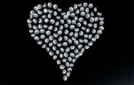 simsearch:400-06766855,k - 3d rendering of diamonds in the shape of a heart Stock Photo - Budget Royalty-Free & Subscription, Code: 400-04087605