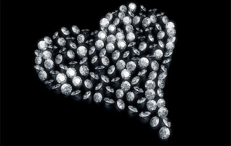 simsearch:400-06766855,k - 3d rendering of diamonds in the shape of a heart Stock Photo - Budget Royalty-Free & Subscription, Code: 400-04087606