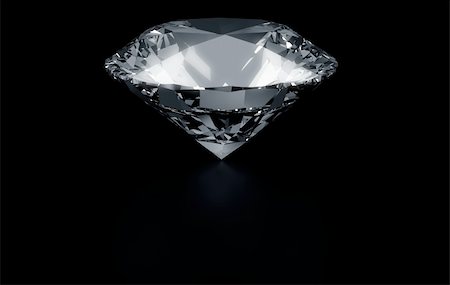 simsearch:400-04158011,k - 3d rendering of a diamond on a black reflective floor Stock Photo - Budget Royalty-Free & Subscription, Code: 400-04087602