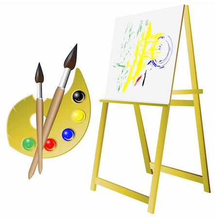 simsearch:400-04201721,k - palette_brush_easel Stock Photo - Budget Royalty-Free & Subscription, Code: 400-04087616