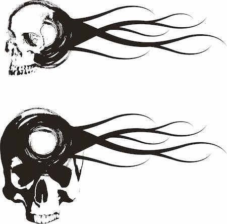 rock music clip art - Flaming skull vector image. You can edit, recolor, or anything... Foto de stock - Super Valor sin royalties y Suscripción, Código: 400-04087763