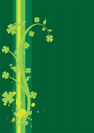 simsearch:400-07303639,k - St. Patrick's Day Floral Background - vertical with swirls Photographie de stock - Aubaine LD & Abonnement, Code: 400-04087792