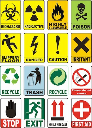 dangerous when wet sign - Useful Warning Symbols vectorial poster image isolated Stock Photo - Budget Royalty-Free & Subscription, Code: 400-04087949
