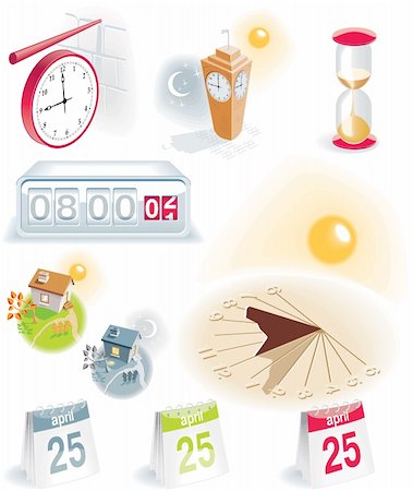 simsearch:400-04214606,k - Set of 10 icons - time and calendar theme Stock Photo - Budget Royalty-Free & Subscription, Code: 400-04087955
