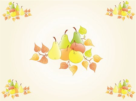 simsearch:400-07505799,k - autumn fruits background. Vector Stock Photo - Budget Royalty-Free & Subscription, Code: 400-04088212