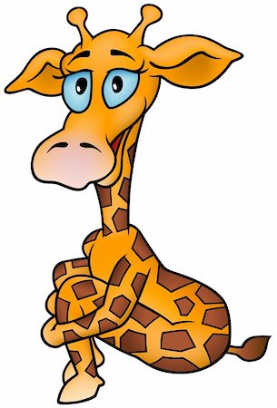 simsearch:400-04162983,k - Giraffe 04 - smiling cartoon illustration as vector Foto de stock - Super Valor sin royalties y Suscripción, Código: 400-04088635