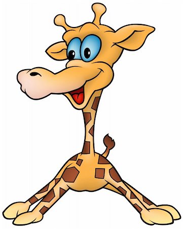 simsearch:400-04162983,k - Giraffe 05 - smiling cartoon illustration as vector Foto de stock - Super Valor sin royalties y Suscripción, Código: 400-04088636