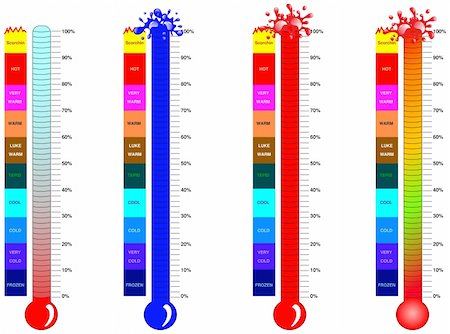 freezing thermometer - four thermometer Stock Photo - Budget Royalty-Free & Subscription, Code: 400-04089297