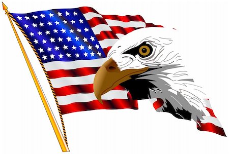 simsearch:400-05294488,k - American Flag and Eagle Foto de stock - Super Valor sin royalties y Suscripción, Código: 400-04089672