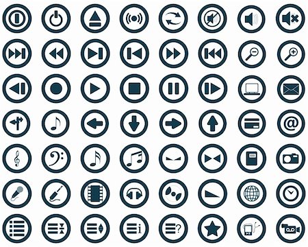 simsearch:400-07902734,k - Big collection of different icons for using in web design Photographie de stock - Aubaine LD & Abonnement, Code: 400-04089734