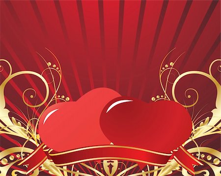 simsearch:400-04411980,k - St. Valentine Day floral greeting card with hearts Fotografie stock - Microstock e Abbonamento, Codice: 400-04089747